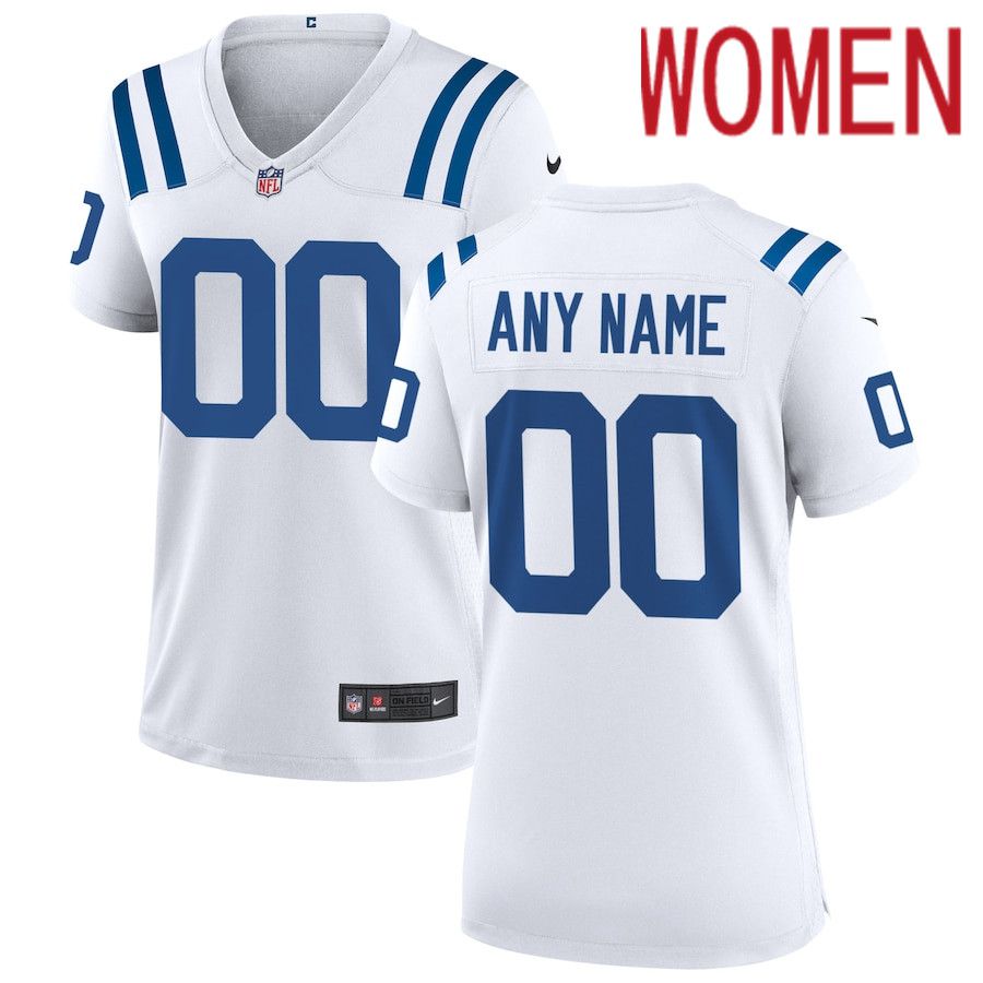 Women Indianapolis Colts White Nike Custom Game NFL Jersey->women nfl jersey->Women Jersey